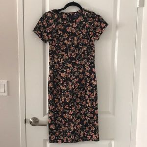 Floral midi pencil dress